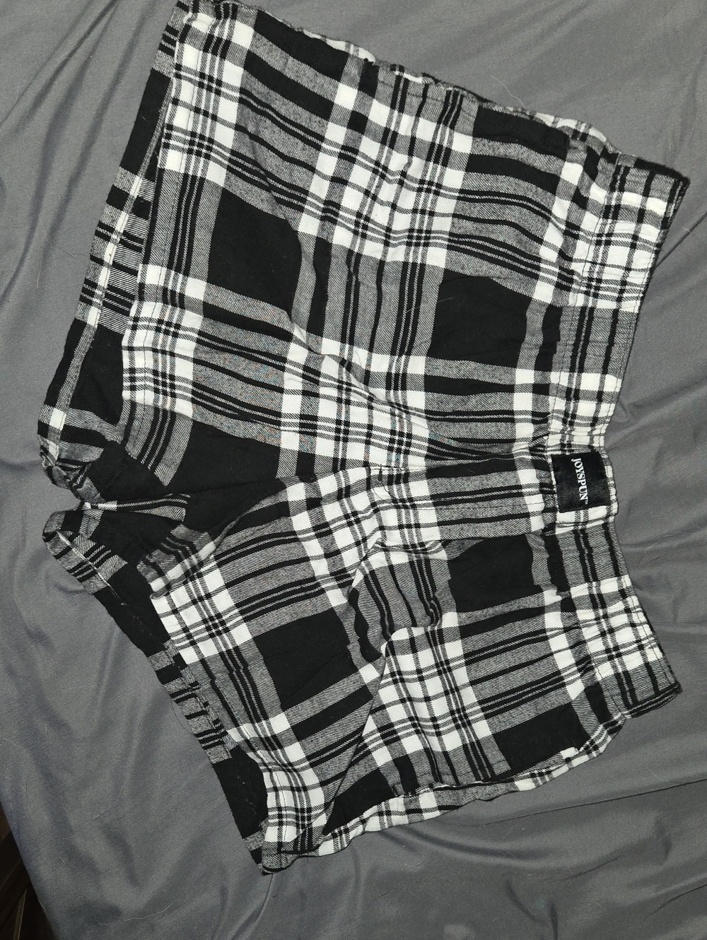 Plaid Black & White Women’s Shorts - Unbranded